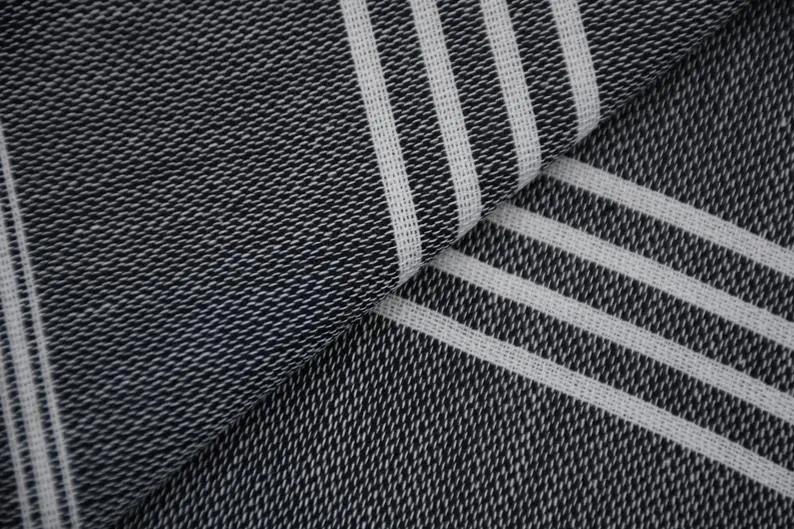 Monaco Black Turkish Towel 100 Percent Natural Cotton 40 Inch by 70 Inch Multipurpose Beach Bath Scarf Blanket - Love Salve